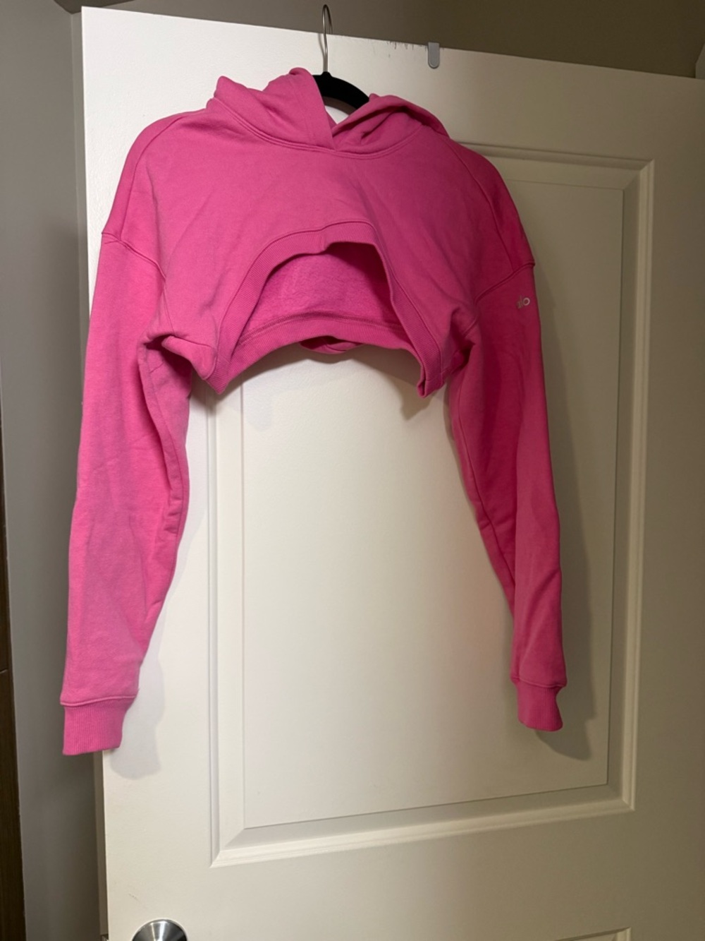 ALO Yoga Bright Pink Cropped Hoodie